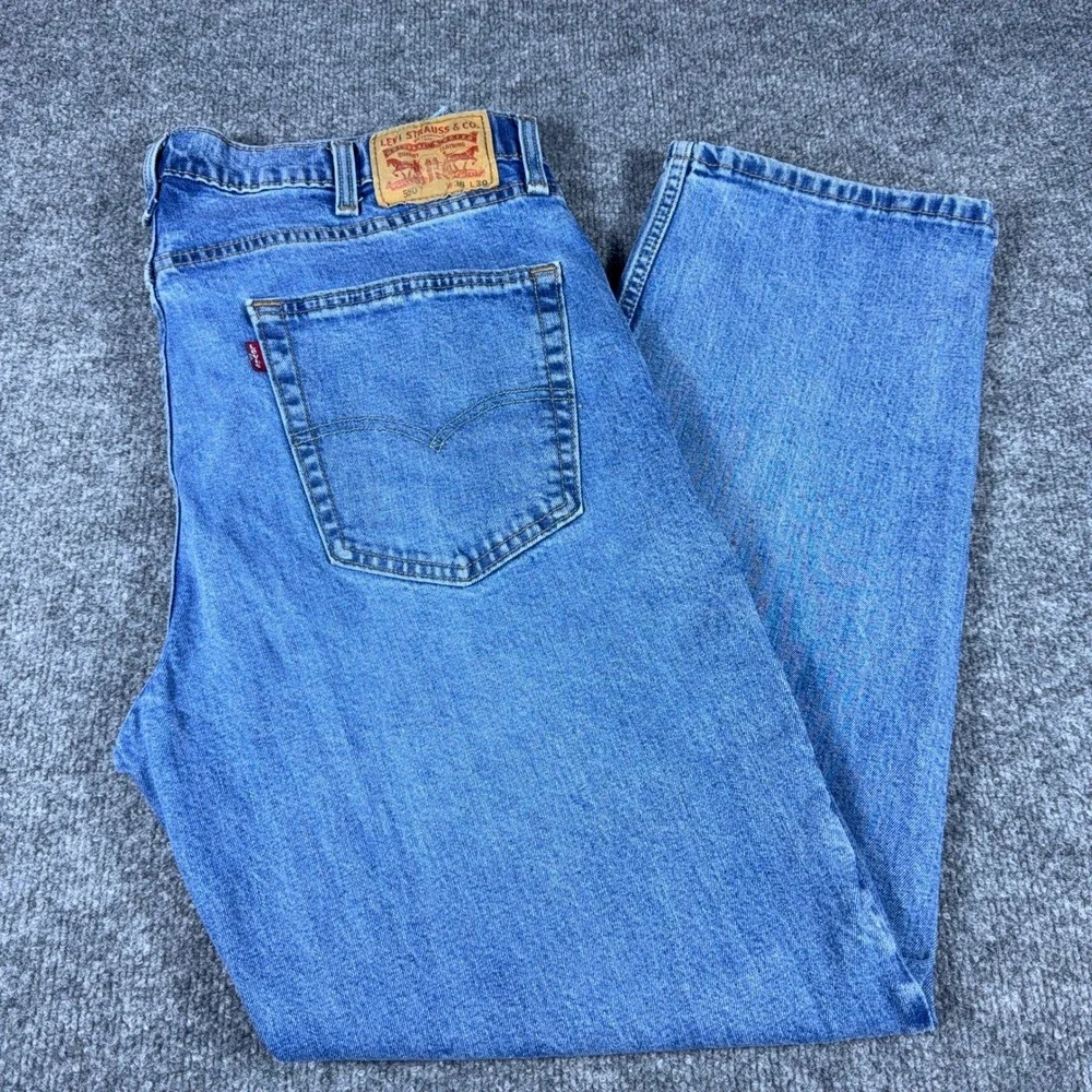 Levis 550 Mens Relaxed Fit Tapered Leg Blue Denim Jeans 38x30 00550-0059